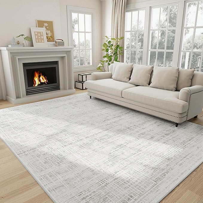 5x8 Area Rugs Washable Rug: Anti-Skid Abstract Modern Living Room Rug Soft Thin by Crority