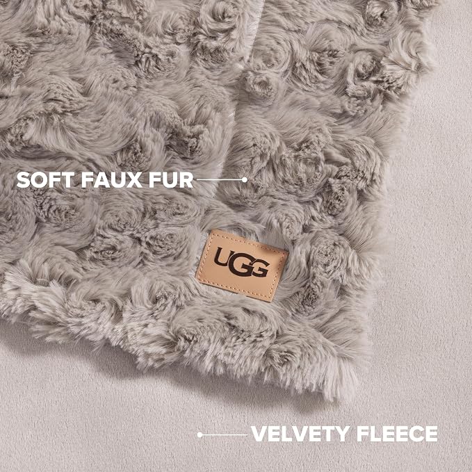 UGG Adalee Faux Fur Full/Queen Size Blanket, Warm Cozy Blanket, Extra Large - Image 3