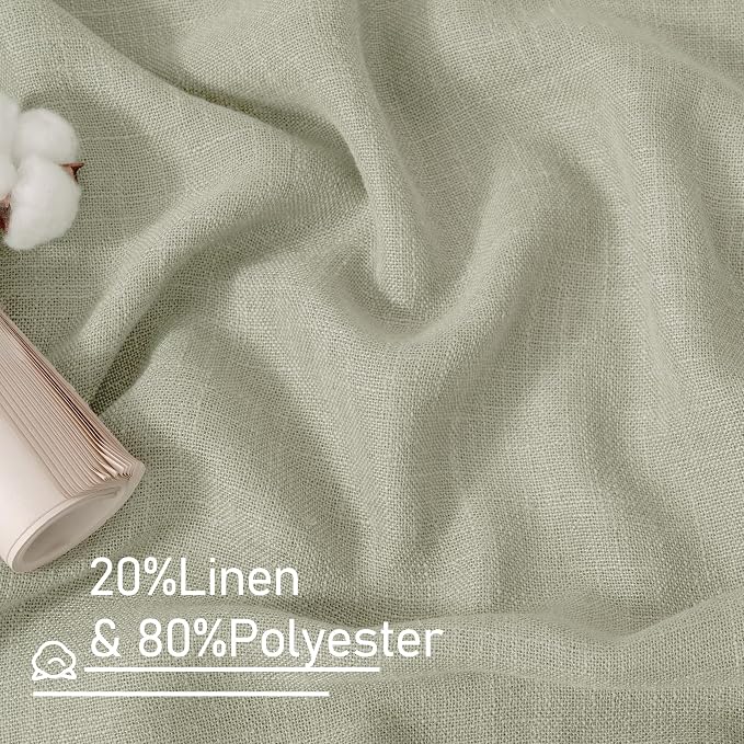 LAMIT Sage Grey Linen Curtains 72 Inch - Image 3