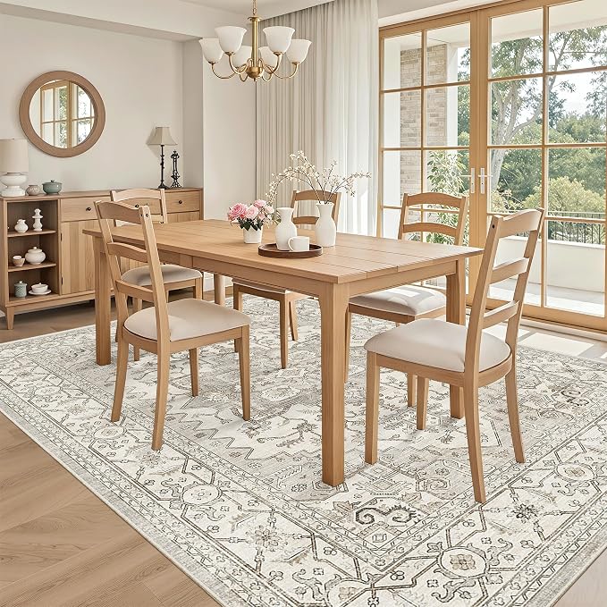 Madane 5x7 Area Rugs for Living Room, Stain Resistant Washable Rug, Non-Slip - Image 3