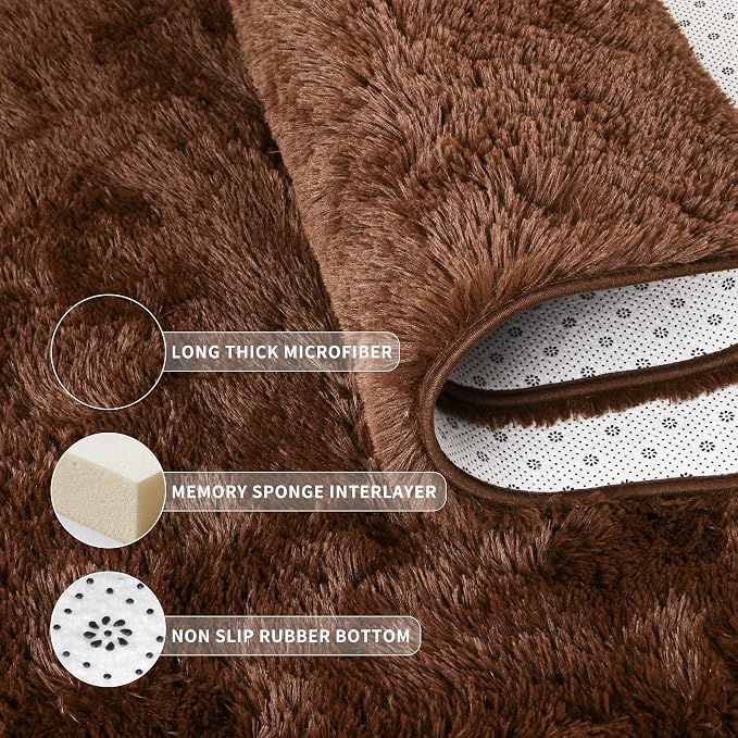 Tepook Super Soft Fluffy Rugs for Bedroom, Shag 5x8 Area Rugs for Living Room - Image 5