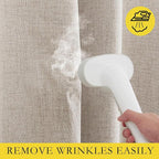 NICETOWN Full Blackout Oatmeal Linen Curtains 102" Length - Image 7