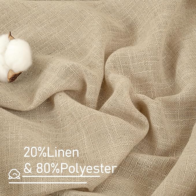 LAMIT Living Room Linen Curtains 95 Inch - Image 2
