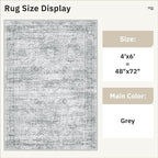 Area Rugs 4x6 for Living Room, Vintage Washable Rugs for Dining Room, Non-Slip - Image 5