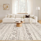 Nakagishi 10x14 Area Rugs Living Room: Washable Boho Large Neutral Soft - Image 4