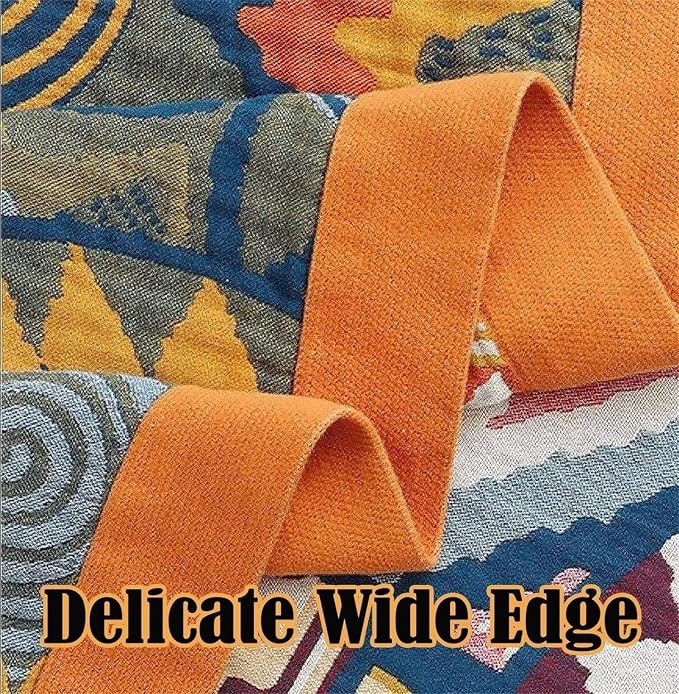 MSGKV Boho Throw Blanket for Bed 60"x80" 100% Cotton Couch Twin Size Blanket - Image 7