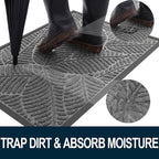 Colorxy Waterproof Doormat, Sturdy Natural Rubber Front Door Mats, Non Slip Low - Image 2