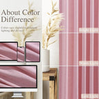 Nanspring Rose Linen Curtains 90 Inch Long 2 Panels Set Back Tab Rod Pocket - Image 3