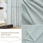 LAMIT Short Linen Curtains 40 Inch Length, Semi Sheer Light Filtering Panels - Image 6