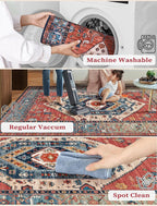 SERISSA Runner Rug for Hallways, Vintage Rust Ultra Soft Print Distressed - Image 3