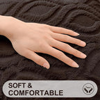decorUhome Throw Pillow Covers 12x20 Inch Set of 2, Soft Plush Faux Wool Dark - Image 2