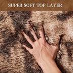 KNZE 8' x 10' Brown Modern Shag Area Rug, Luxuriously Plush, High Pile - Image 4