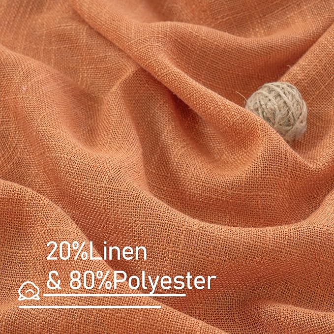 LAMIT Burnt Orange Linen Curtains 45 inches Long - Image 3