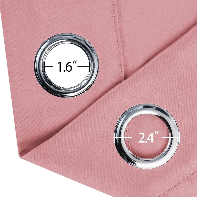 LEMOMO Pink Thermal Blackout Curtains/38 x 63 Inch/Set of 2 Panels Room - Image 5