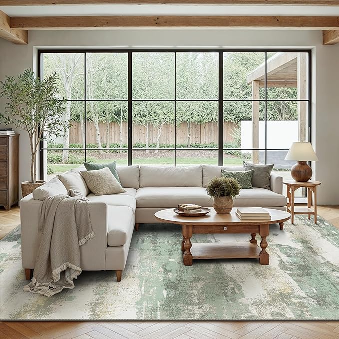 Area Rugs 6x9 for Living Room Bedroom, Modern Abstract Machine Washable Rug - Image 2