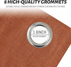 Yakamok Burnt Orange Linen Curtains 100% Blackout 63 Inches Long, Room - Image 4