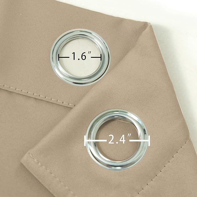 LEMOMO Beige Blackout Curtains 34 x 54 Inch Length/Set of 2 Curtain - Image 6