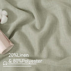 LAMIT Sage Grey Sheer Linen Curtains 63 Inch - Image 2