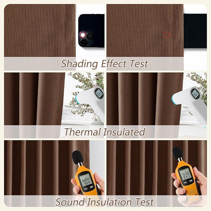 Guken 100% Blackout Curtains 120 Inch Length 2 Panels Set - Image 5