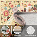 Area Rugs 10x14 Living Room, Non Slip Machine Washable Floral Rugs, Low Pile - Image 2