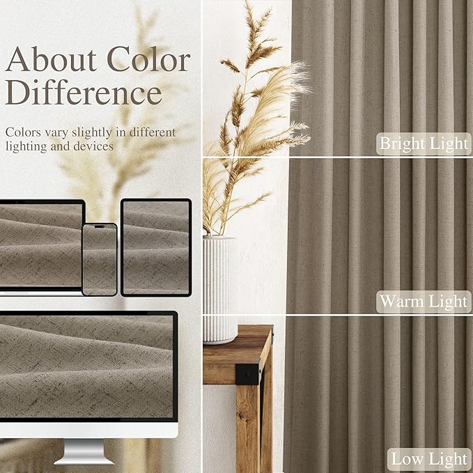 Mocha Linen Curtains 96 Inches Long - Image 4