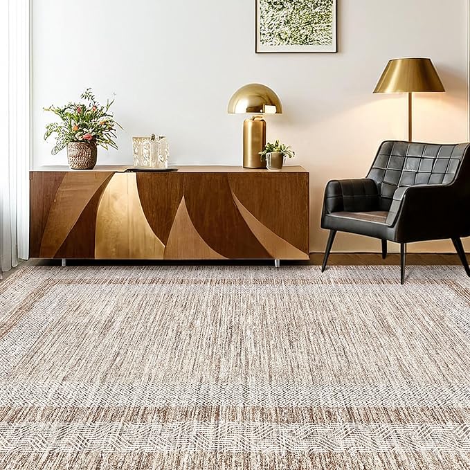 GarveeHome Modern 3x5 Neutral Area Rug Washable Non-Slip Low-Pile Indoor Rugs by GarveeHome