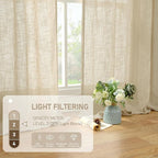 LAMIT Light Filtering Linen Curtains 84 inches Long - Image 4