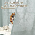 LAMIT Linen Semi Sheer Curtains 96 inches Long 2 Panels Set, Light Filtering - Image 5