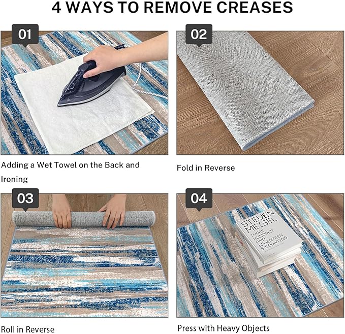Lansny Modern Abstract Runner Rug 2.6x8 - Image 4
