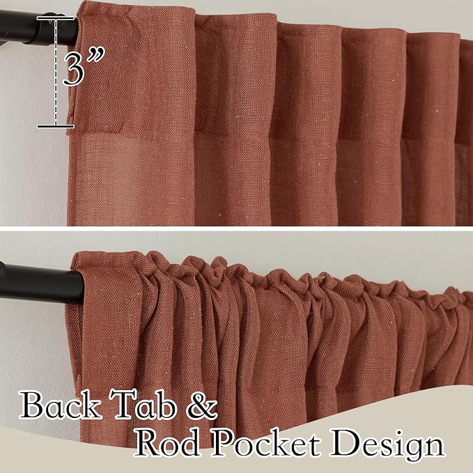 RYB HOME Terracotta Curtains 84 inch Long - Image 2