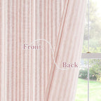 RYB HOME Linen Cafe Curtains 24 inch Length, Kitchen Farmhouse Striped Tier - Image 7