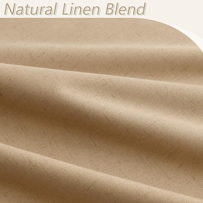 Guken 100% Blackout Linen Curtains 84 Inch Length 2 Panels Set - Image 3