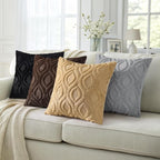 decorUhome Throw Pillow Covers 16x16 Inch Set of 2, Soft Plush Faux Wool Dark - Image 5