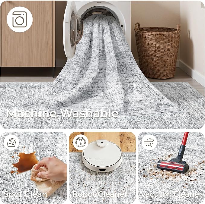 8x10 Area Rugs for Living Room, Non-Slip Backing Large Washable Rug for Nursery - Image 8