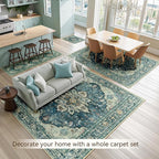 RELEANY Area Rugs 3'x5' Washable Non-Slip, Floral Vintage Distress Print - Image 4