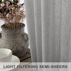Pitalk Light Grey Linen Curtains 102 Inches Long - Image 4