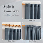 MYSKY HOME Living Room Curtains 90 Inches Long Farmhouse Light Filtering - Image 3