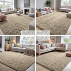 8x10 Area Rugs for Living Room Rug: Soft Fluffy Shag Gray Camel Rugs for Bedroom - Image 7