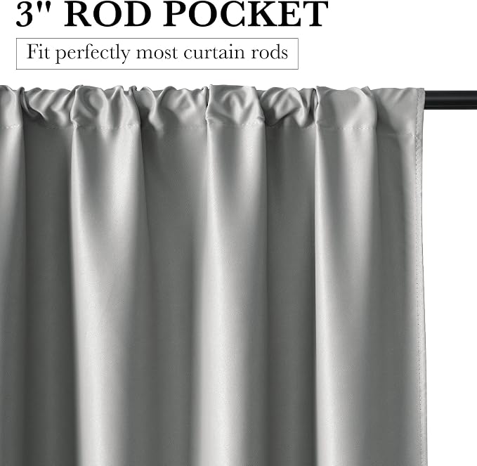 RYB HOME 100% Blackout Basement Curtains 24 inches Long, Heat & UV Blocking - Image 3
