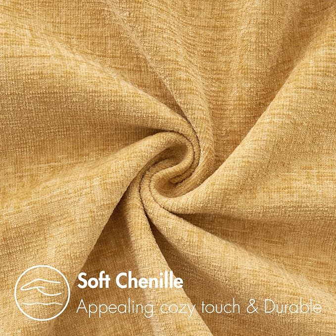 MIULEE Pack of 2 Couch Throw Pillow Covers 18x18 Inch Soft Gold Chenille Pillow - Image 2