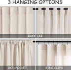 Beige Linen Curtain 96 inches Long - Image 3