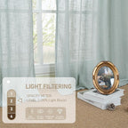 LAMIT Linen Semi Sheer Curtains 96 inches Long 2 Panels Set, Light Filtering - Image 4