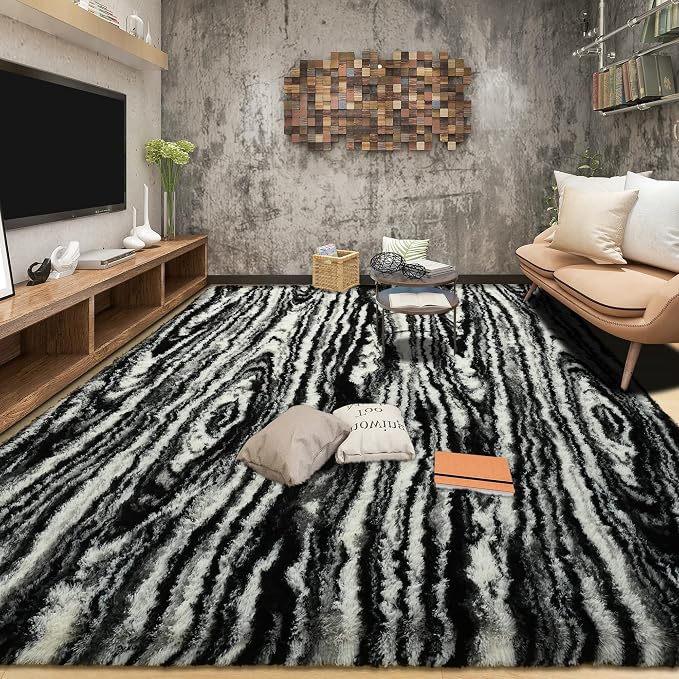 Tepook Soft Fluffy Rugs for Bedroom, 4x6 Area Rug for Living Room, Modern - Image 3