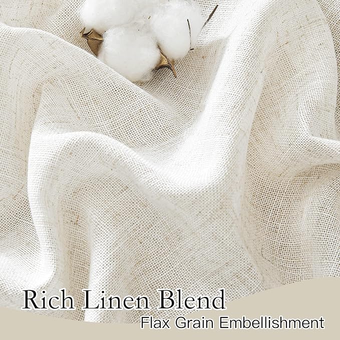 RYB HOME Sheer Linen Blend Curtains - Image 4