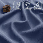 Chyhomenyc Blue Valance for Windows, Light Filtering Faux Linen Solid Short - Image 3