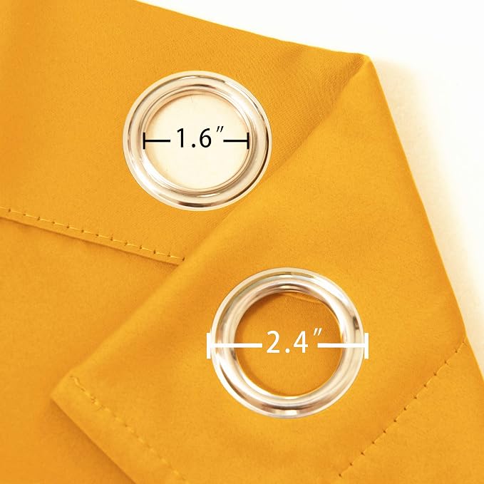 LEMOMO Yellow Thermal Blackout Curtains/52 x 95 Inch/Set of 2 Panels Room - Image 6