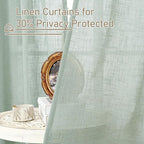 LAMIT Light Sage Linen Curtains 72 inch Length - Image 5
