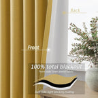 Guken 100% Blackout Curtains 63 Inch Length 2 Panels Set - Image 4