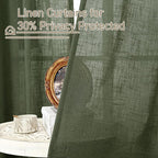 LAMIT Sheer Linen Curtains 102 inches Long, Linen Textured Light Filtering Semi - Image 5