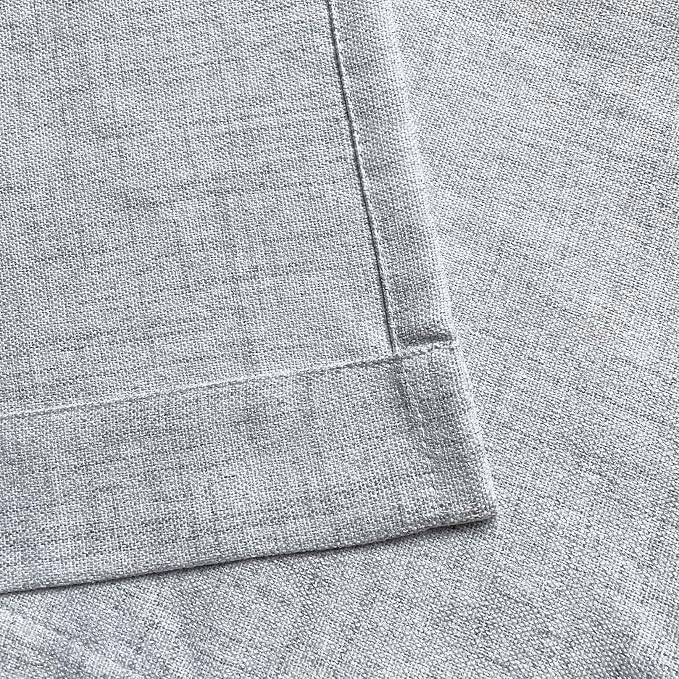 Oindec Faux Linen Kitchen Curtains 24 Inch Length Cafe Curtain Tiers - Image 7